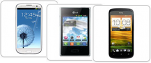 Samsung S3, LG E400, HTC One S